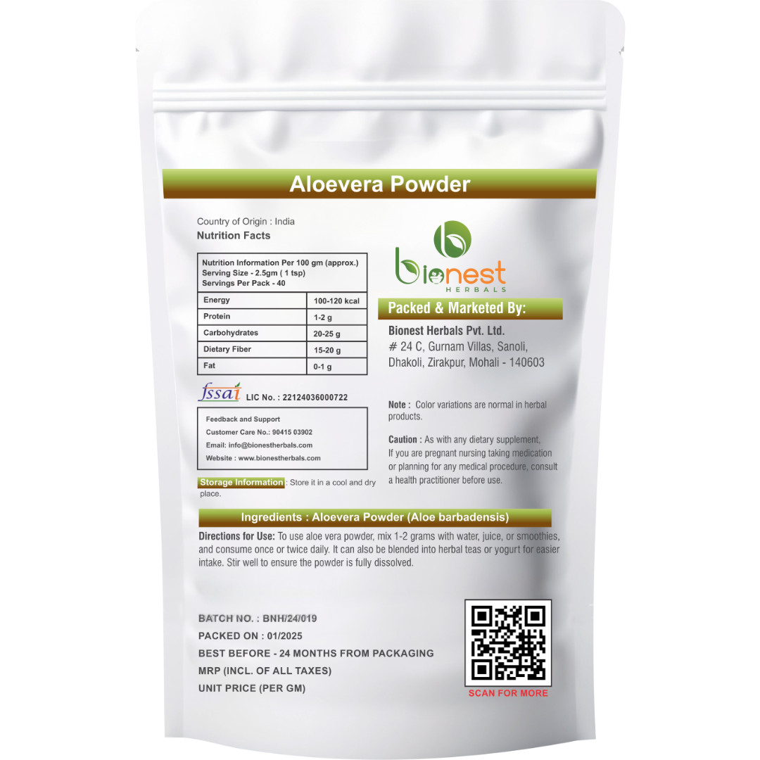 Aloevera Powder - Ghritkumari | Aloe Vera | Skin, Hair & Digestive Health