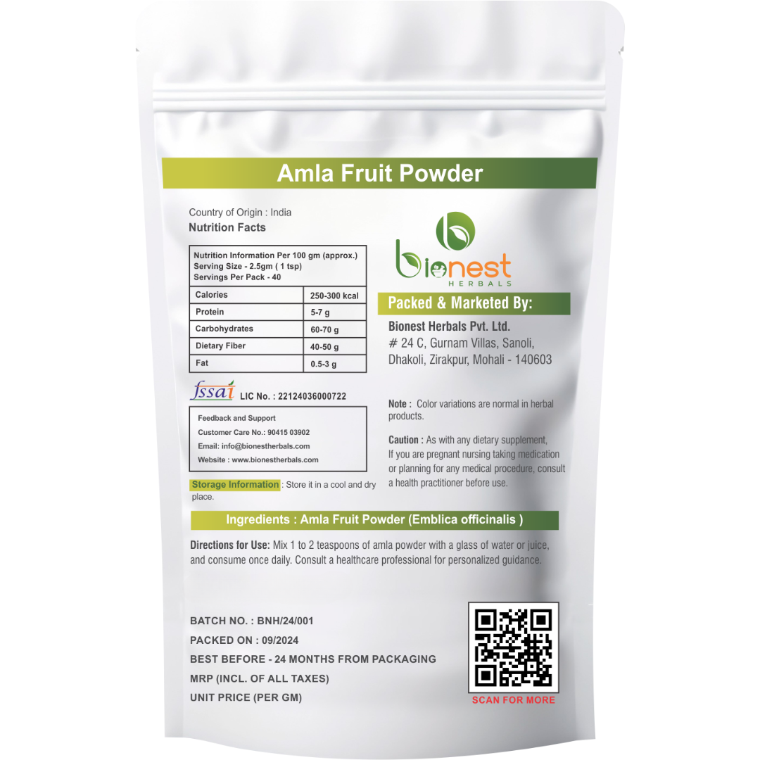 Amla Powder - Gooseberry| Vitamin C Rich | Hair, Skin & Digestion Support