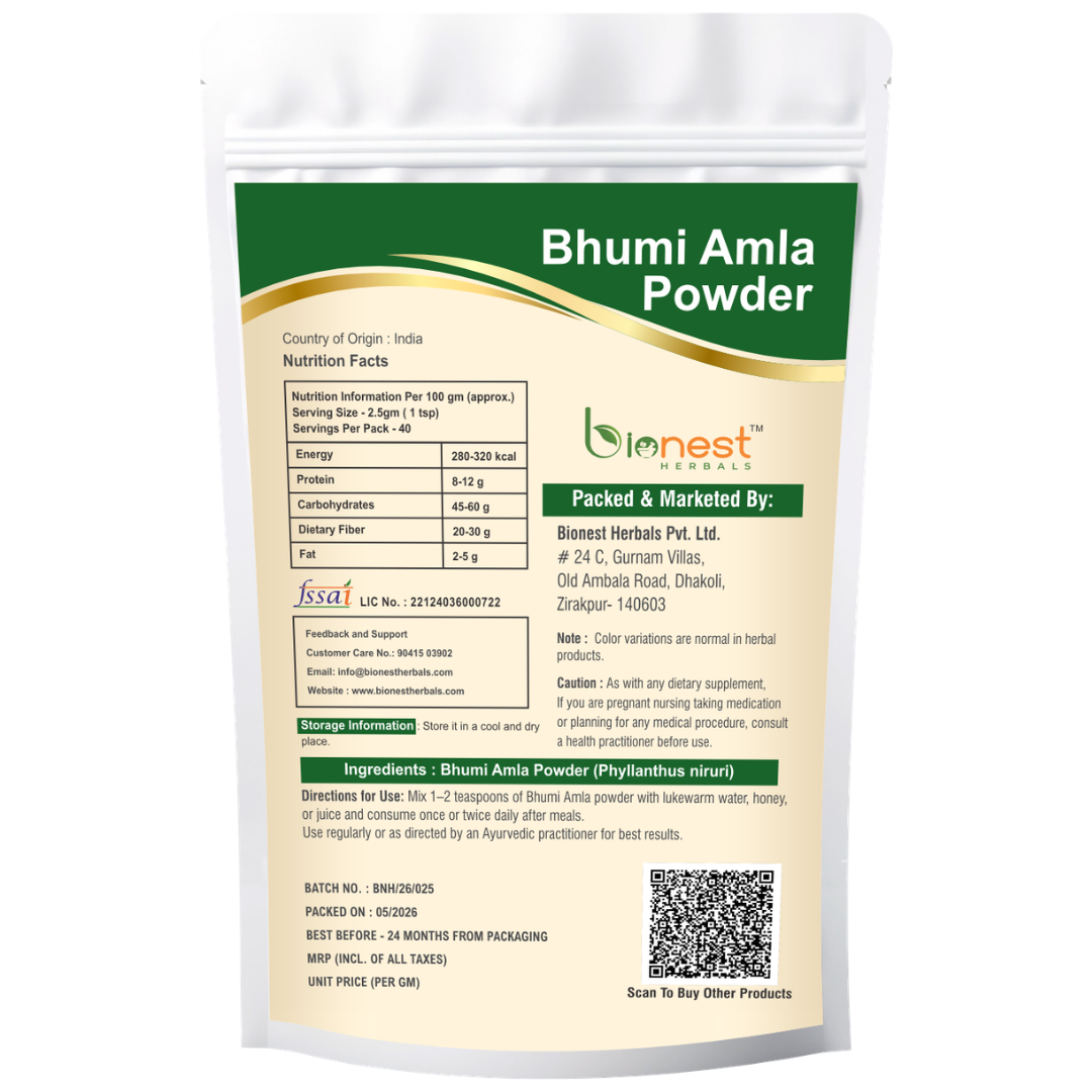 Bhumi Amla Powder - Bhui Amla | For Liver, Kidney & Digestive Health