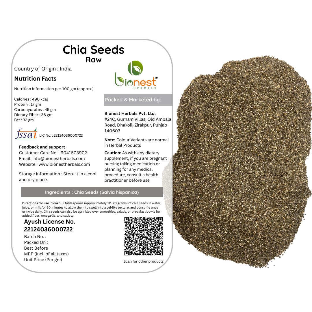 Bionest Herbals Chia Seeds - 250 gm