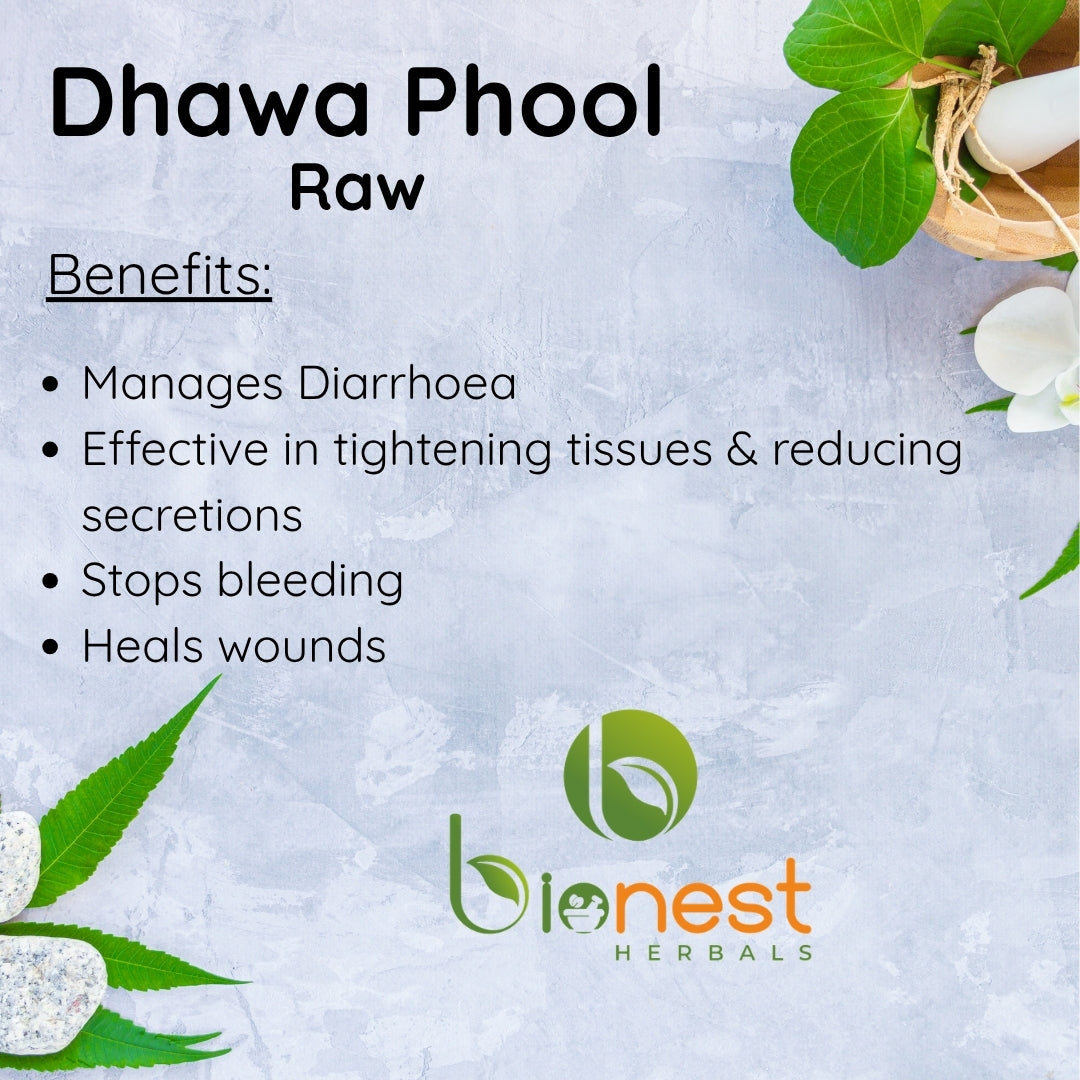 Dhawa Phool (Raw) - 100 g - Dhayi Phool | Dhataki | Manages diarrhoea & bleeding