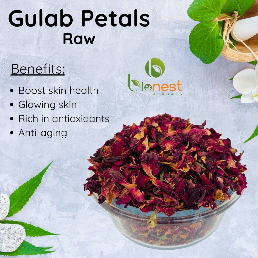 Gulab Patti (Raw) - Rose Petals | For Skincare, Aroma, Herbal Tea