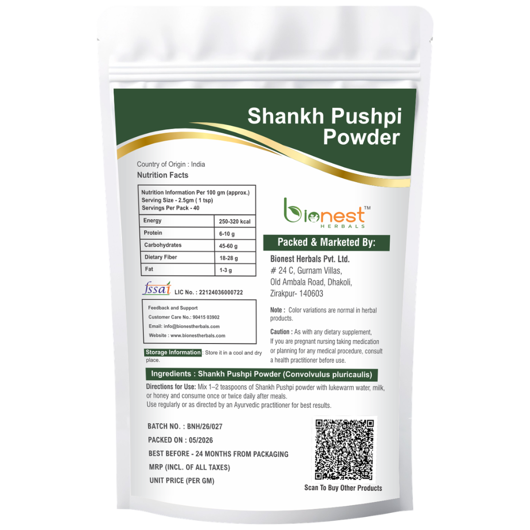 Shankhpushpi Powder - Shank pushpi |Memory, Stress relief, Brain sharpness