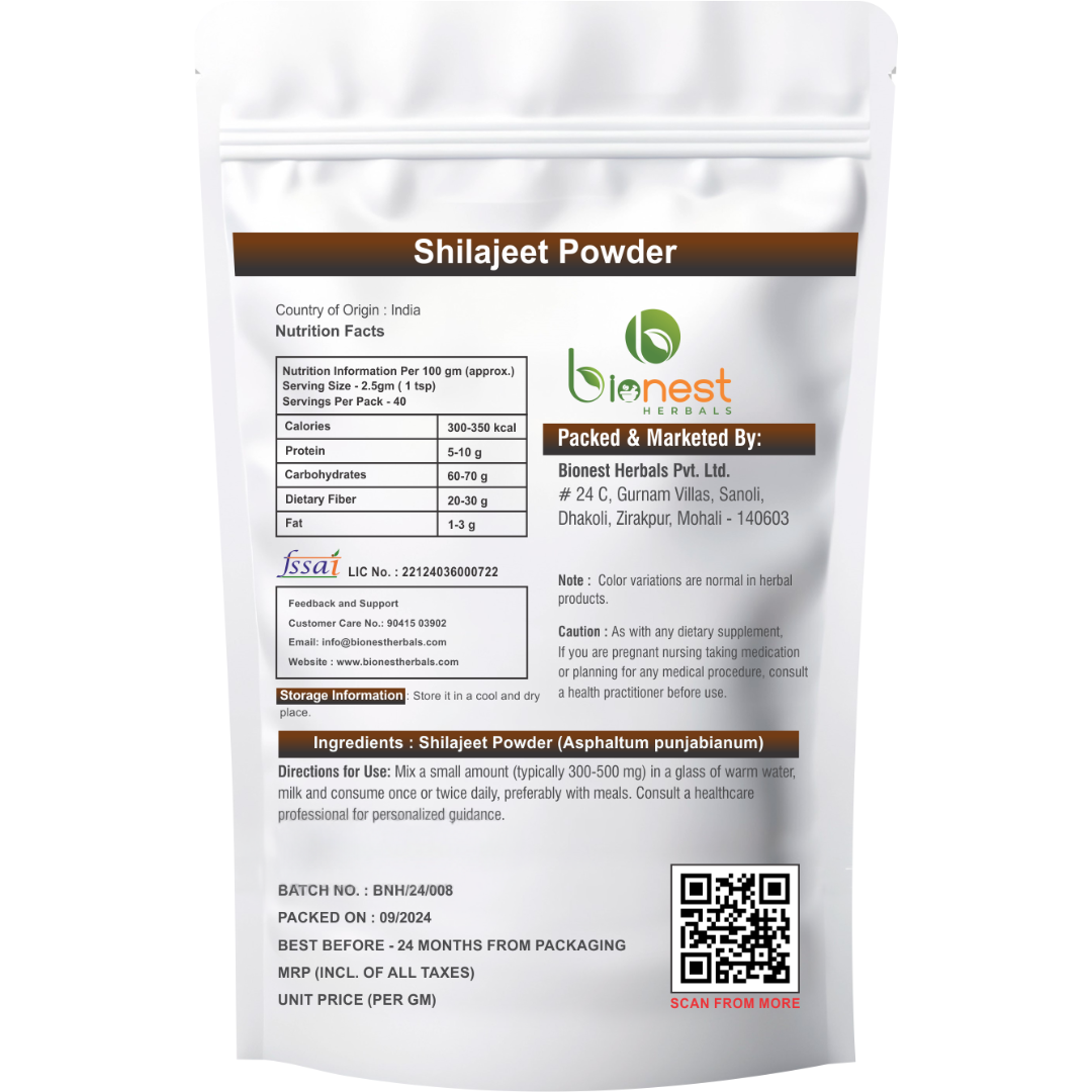 Shilajit Powder - Shilajeet -Asphaltum| Energy & Stamina | Herbal Extract