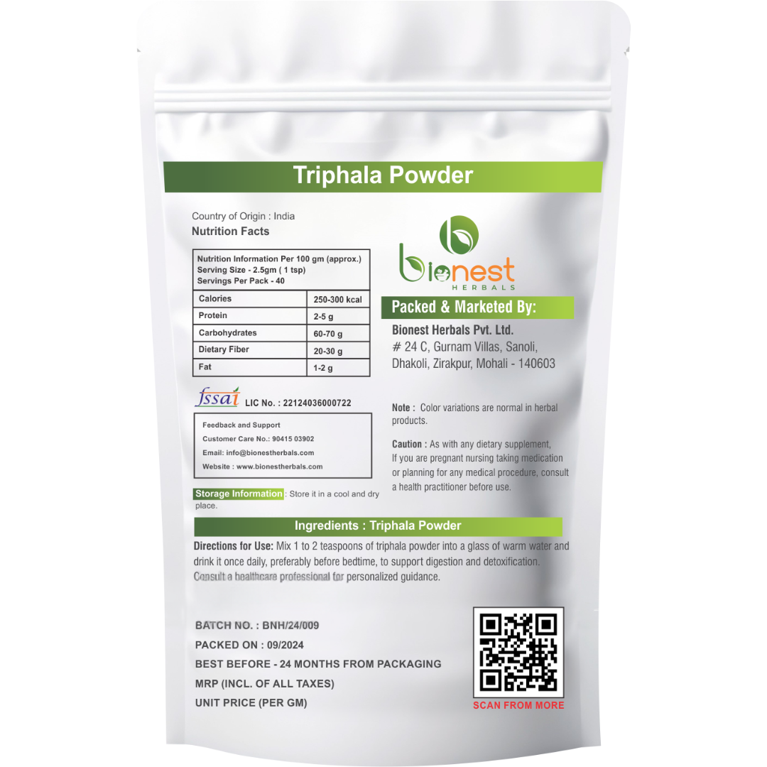 Trifla Powder -Triphla | For Gut Health & Detox | Relieves Constipation